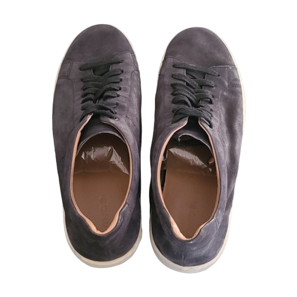 VINCE Slater Graphite Black Suede Leather Minimalist Dress Sneakers 45 11 - Picture 12 of 16